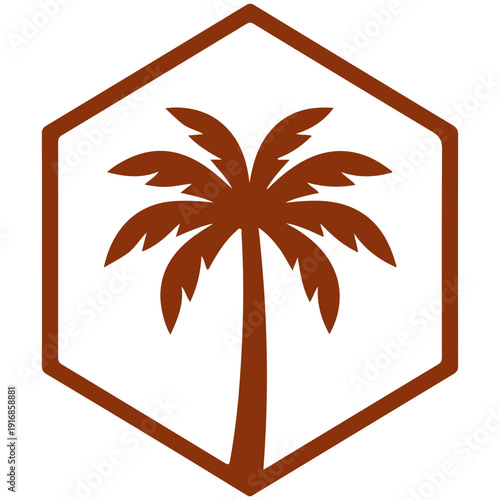 Palm Tree Silhouette Vector, Tropical Beach Coconut Tree Illustration, Summer Island Nature Logo, Exotic Paradise Palm Clipart, Black Palm Tree Icon Isolated on White Background