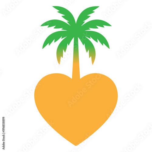 Palm Tree Silhouette Vector, Tropical Beach Coconut Tree Illustration, Summer Island Nature Logo, Exotic Paradise Palm Clipart, Black Palm Tree Icon Isolated on White Background