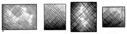 Set of rectangular panels with cross hatch texture and distressed engraving patterns