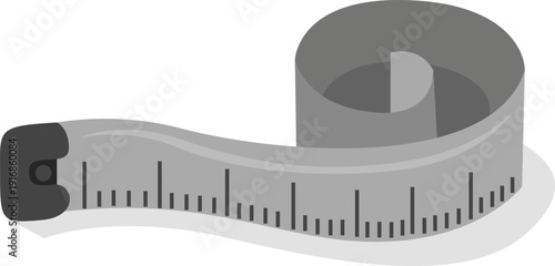 Tape measure, illustration, vector on white background.