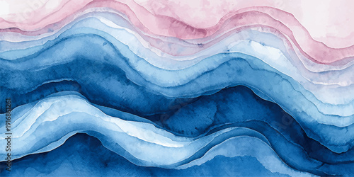 Abstract blue and pink textured silk fabric background with soft waves and crumpled pattern design