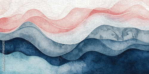 Abstract blue fabric texture background with flowing wave patterns and orange light accents in a colorful liquid style design