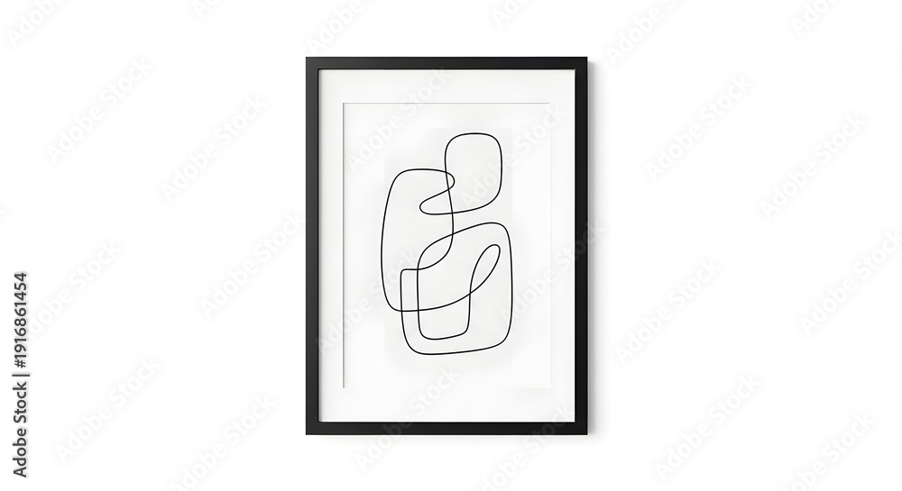 Fototapeta premium Abstract line art in a minimalist frame design. This piece adds sophistication and a modern touch to your space