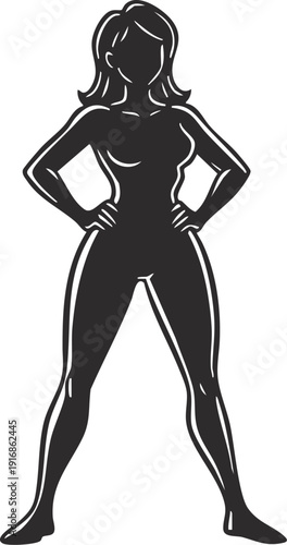 Confident Businesswoman Superhero Standing with Hands on Hips, Ready to Face Challenges