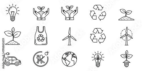 sustainable energy and environmental conservation icon.