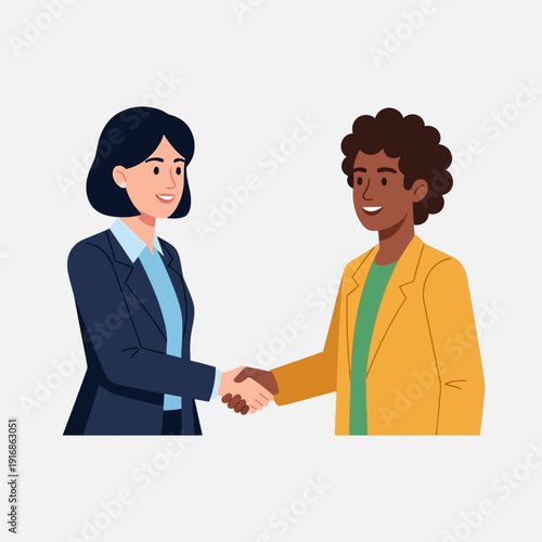 Two Businesswomen Shaking Hands Together.