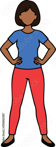 Confident Businesswoman Superhero Standing with Hands on Hips, Ready to Face Challenges