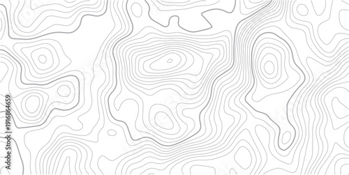 Abstract topo contour map on white background, Topographic map Topographic contour lines map seamless pattern.Black and white lines seamless Topographic map patterns, topography line map. 