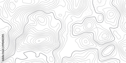 Abstract topo contour map on white background, Topographic map Topographic contour lines map seamless pattern.Black and white lines seamless Topographic map patterns, topography line map. 
