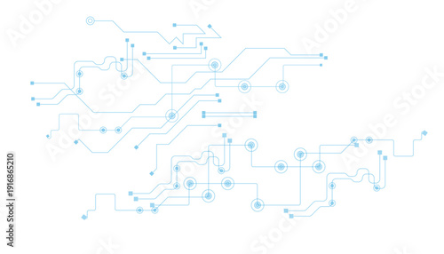 Technology pink and blue circuit diagram concept. High-tech circuit board connection system. Vector abstract technology on a white background.