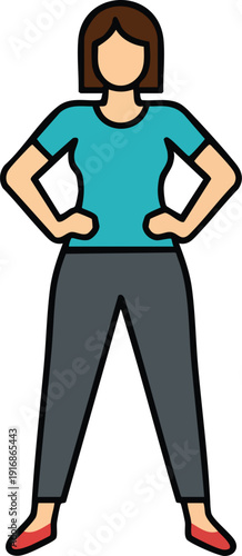 Confident Businesswoman Superhero Standing with Hands on Hips, Ready to Face Challenges