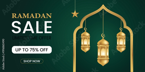 Ramadan Sale Offer: A visually striking promotional banner that evokes the spirit of Ramadan.
