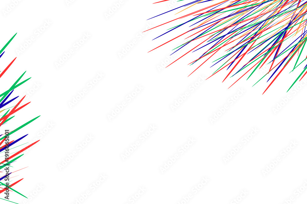 Obraz premium Colorful Diagonal Line Burst Corners on White Abstract Background