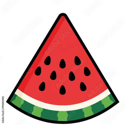 Watermelon Slice Cartoon Illustration.