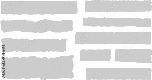 Torn paper strips and ripped edge banners vector set isolated on white background EPS file formats.