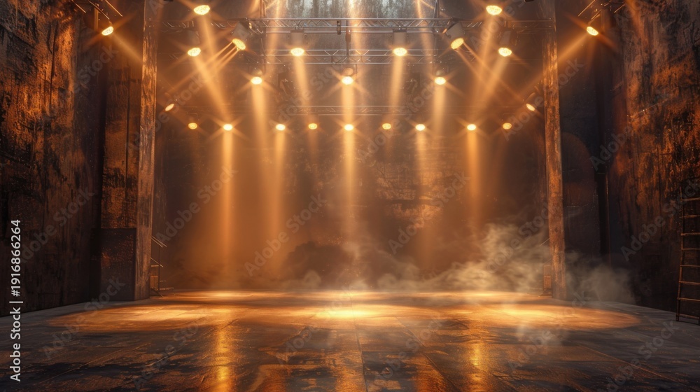 Fototapeta premium Elegant Studio Lighting Product Stage Abstract Background Design with Modern Elements and Empty Copy Space for Advertisement or Banner