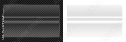 Wallpaper Mural Transparent clear glass panel sheet overlay with horizontal glossy shiny reflection stripe rectangle screen for modern window, tv monitor display realistic and png Torontodigital.ca