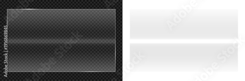 Wallpaper Mural Transparent clear glass panel sheet overlay with horizontal glossy shiny reflection stripe rectangle screen for modern window, tv monitor display realistic Torontodigital.ca