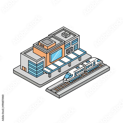 Modern Train Station with Futuristic Architecture.