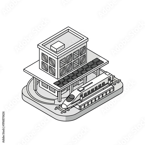 Isometric Illustration of Modern Building Design.