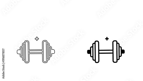 Dumbbell icon for weightlifting strength training and gym workout