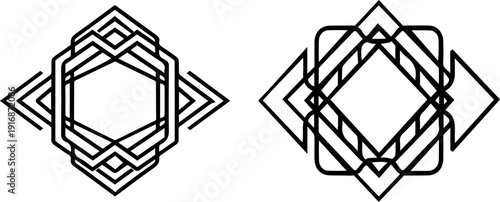 Black line celtic knot tattoo design in a clean, symbolic vector illustration style