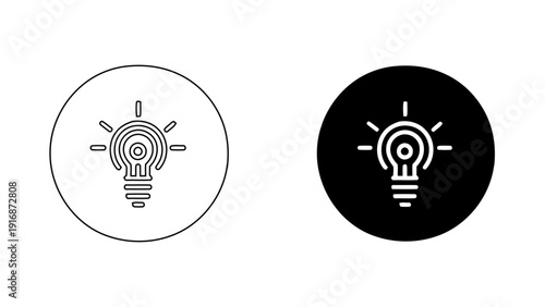 Light bulb icon for creative ideas innovation and smart solution concept