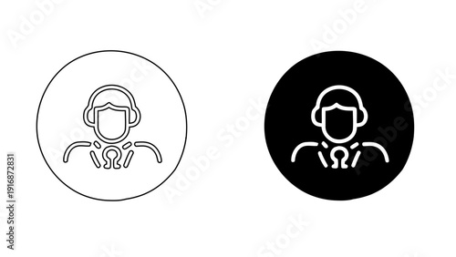 Customer support agent icon for call center service and help desk