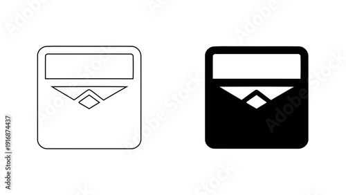 Pocket icon vector set, minimalist wallet or pouch symbol for UI UX design, isolated flat linear and glyph style 4k