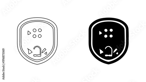 Security shield icon with padlock for data protection and cybersecurity