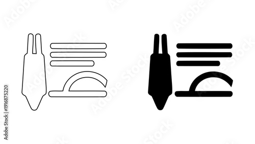 Corporate contract icon with necktie and signature line for employment and legal agreement
