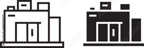 Building icon set. Containing house,Mall Building Store Icon