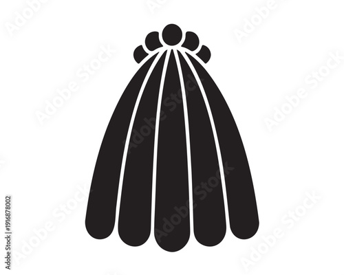 Graphic illustration of abstract design with lines and circles forming a symmetrical pattern on white background