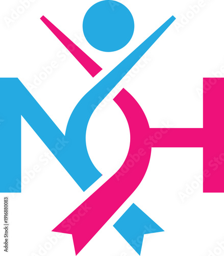 Vector NH cancer logo design
