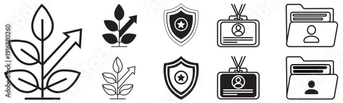 Eco friendly icons and security symbols for sustainable products