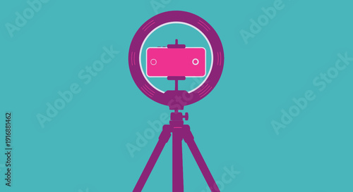 Ring Light with Smartphone on Tripod for Vlogging and Photography