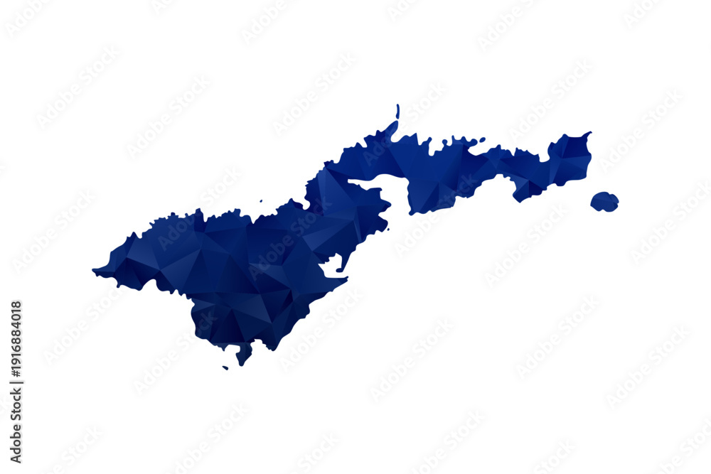 Fototapeta premium American Samoa Map - Polygon Style Vector Illustration in Dark Blue Gradient, Low Poly Geometric Design, Isolated on White Background for Infographics and Education.