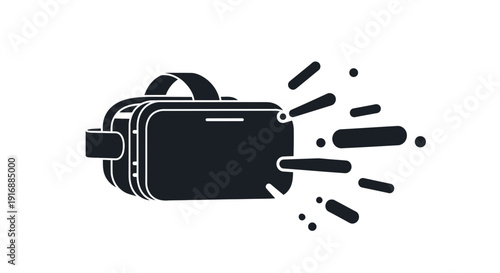 Virtual Reality Headset Icon with Motion Effect