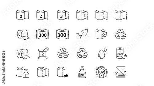 Various recycling symbols and icons are shown.