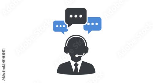 Customer Service Icon - Communication and Support