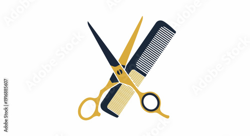 Hairdresser Scissors and Comb Icon