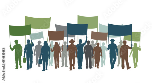 Protestors with Banners