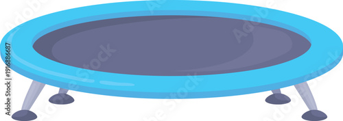 Jumping trampoline cartoon icon. Kid activity bouncy playground