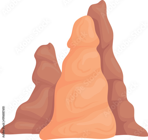 Limestone cave floor rock formation cartoon icon