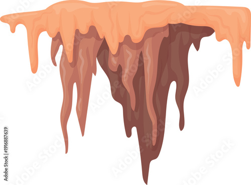 Hanging rock stalactites. Cavern icon. Landscape element