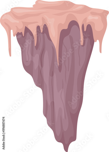 Cartoon stalactite rock mountain cave stone element
