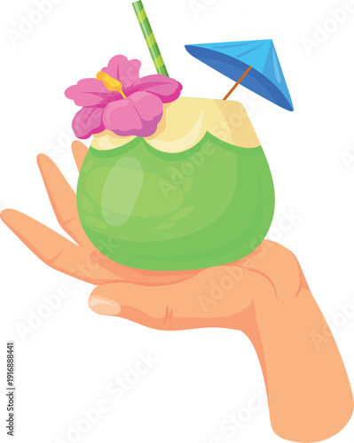 hand hold summer drink. Sex on beach cocktail.