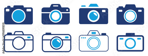 camera photo vector icon set
