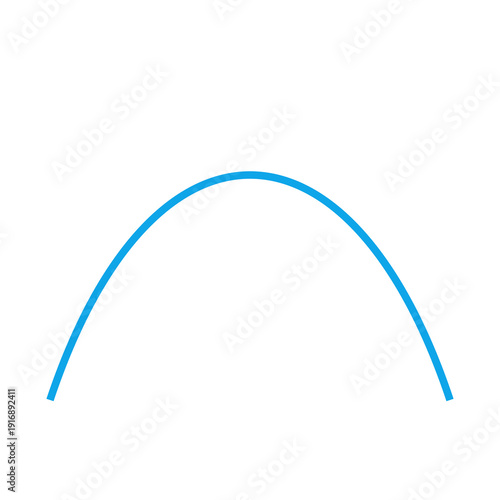 Modern blue curved line graph trending upwards