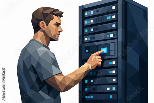 It professional managing servers in a data center for network infrastructure